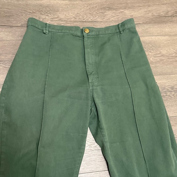 Big Bud Press Western Green Pants High Rise Flares 100% Cotton Sz XL - Picture 3 of 8
